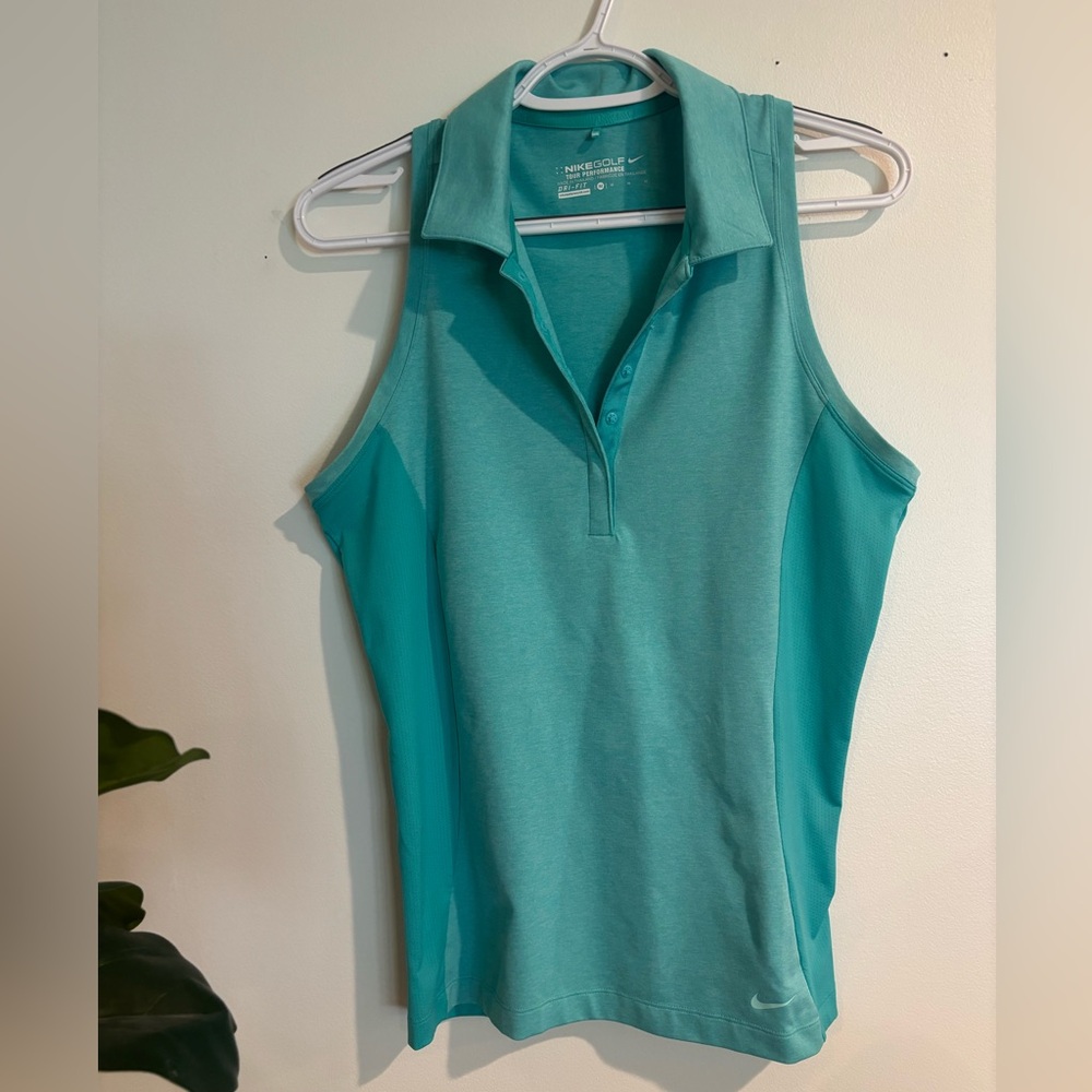Nike Blue Fitted Polo Tank Top